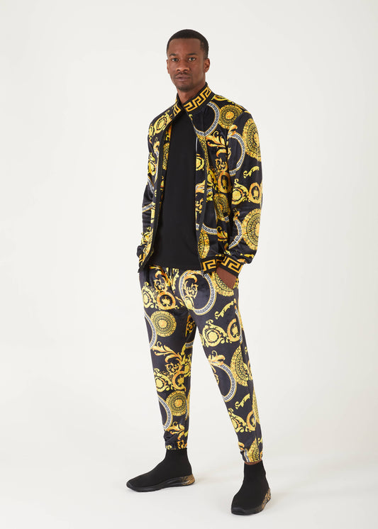 Men's Gold Zip Up Sweat Suit | SETS
