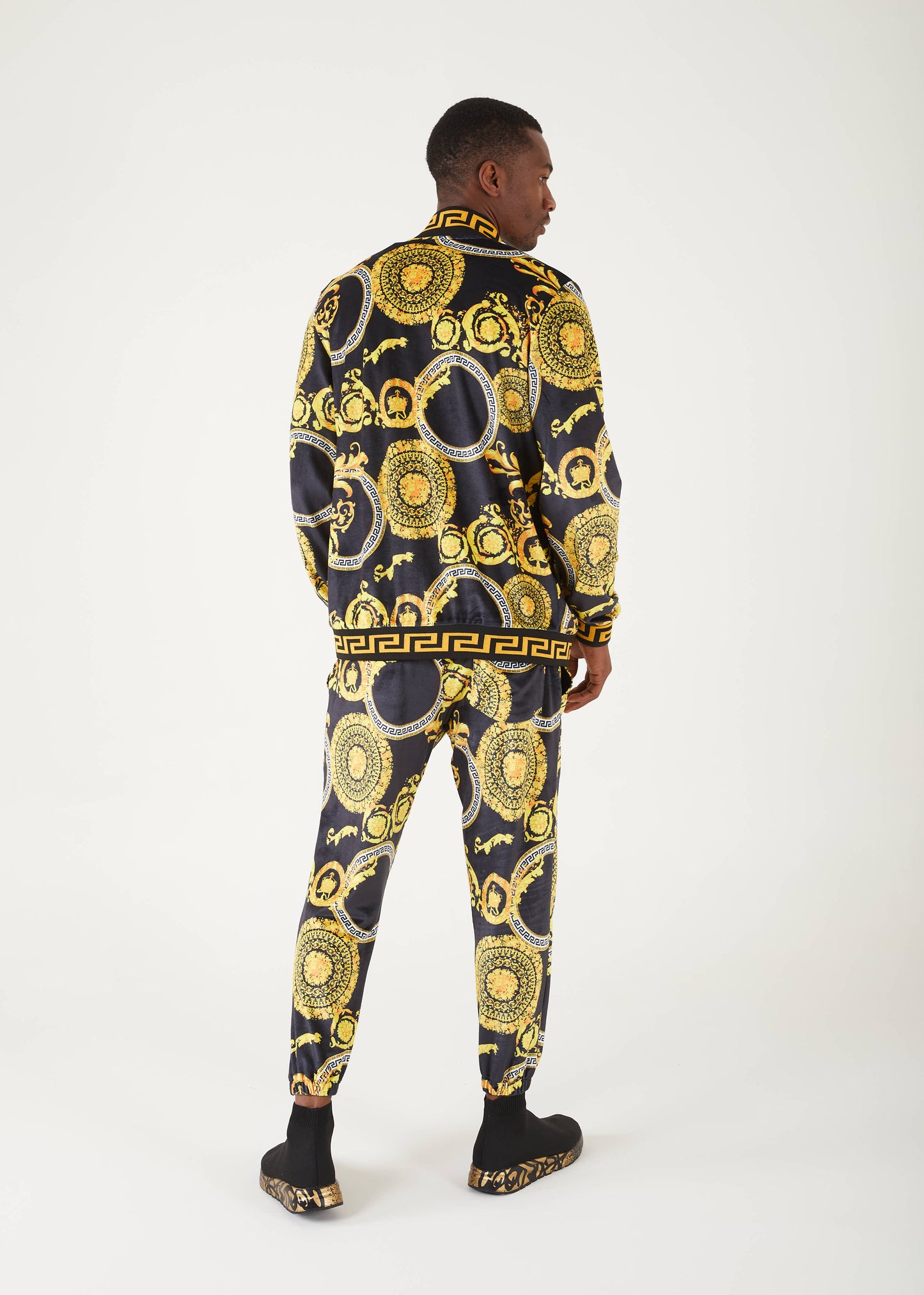 Men's Gold Zip Up Sweat Suit | SETS