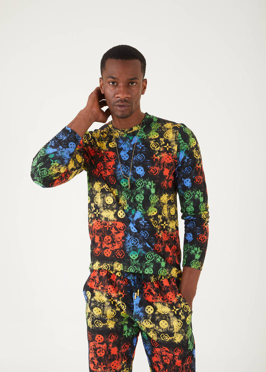 Men's Multi Color Printed Sweat Suit | SETS