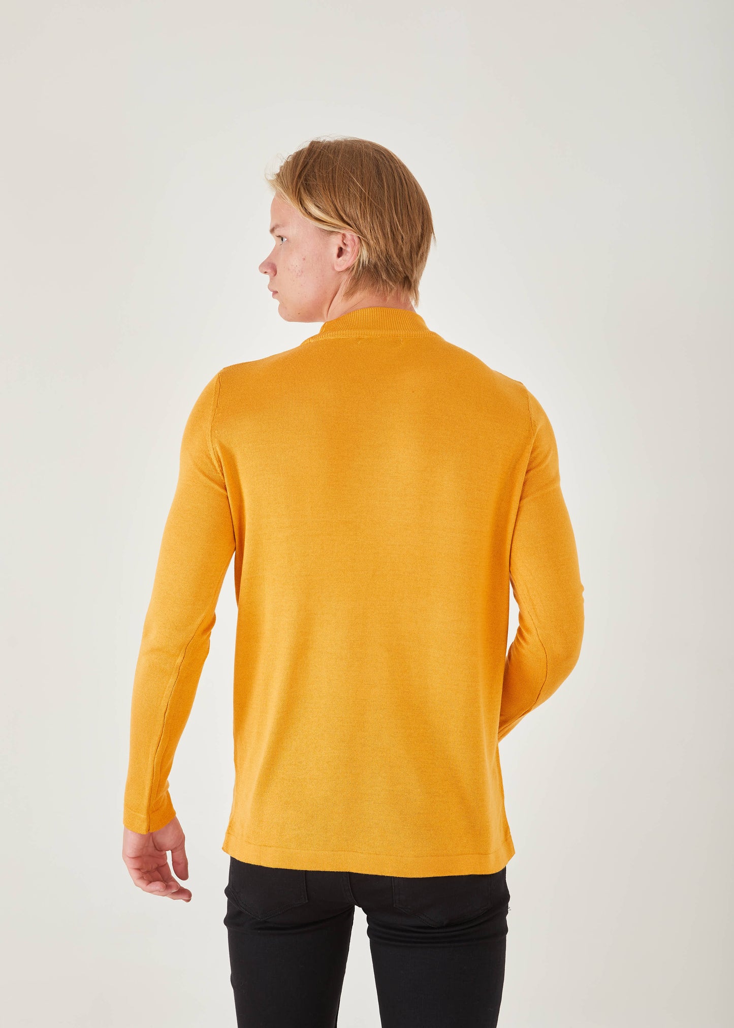 Men's Slim Fit Yellow Sweater | Pull Over