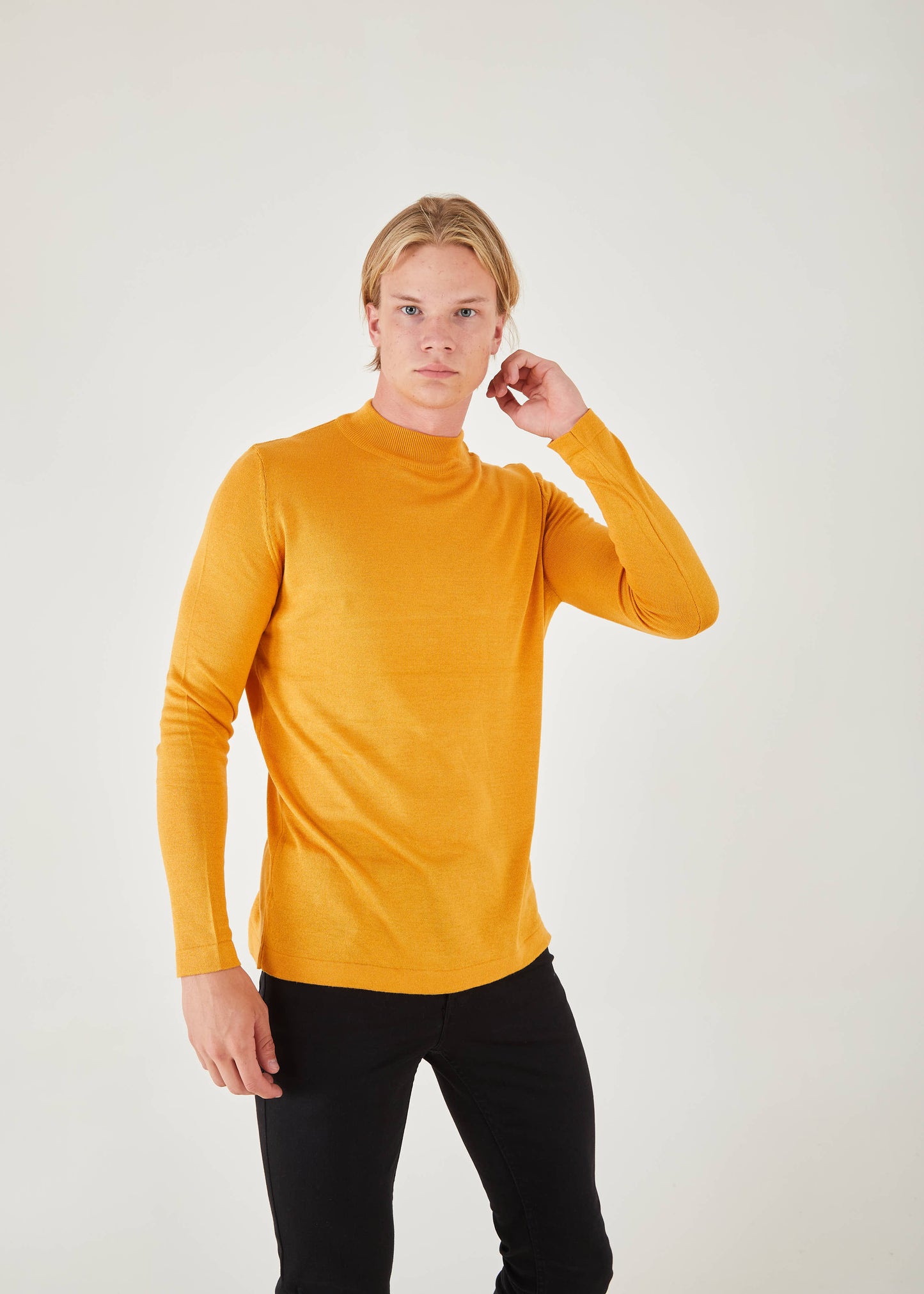 Men's Slim Fit Yellow Sweater | Pull Over