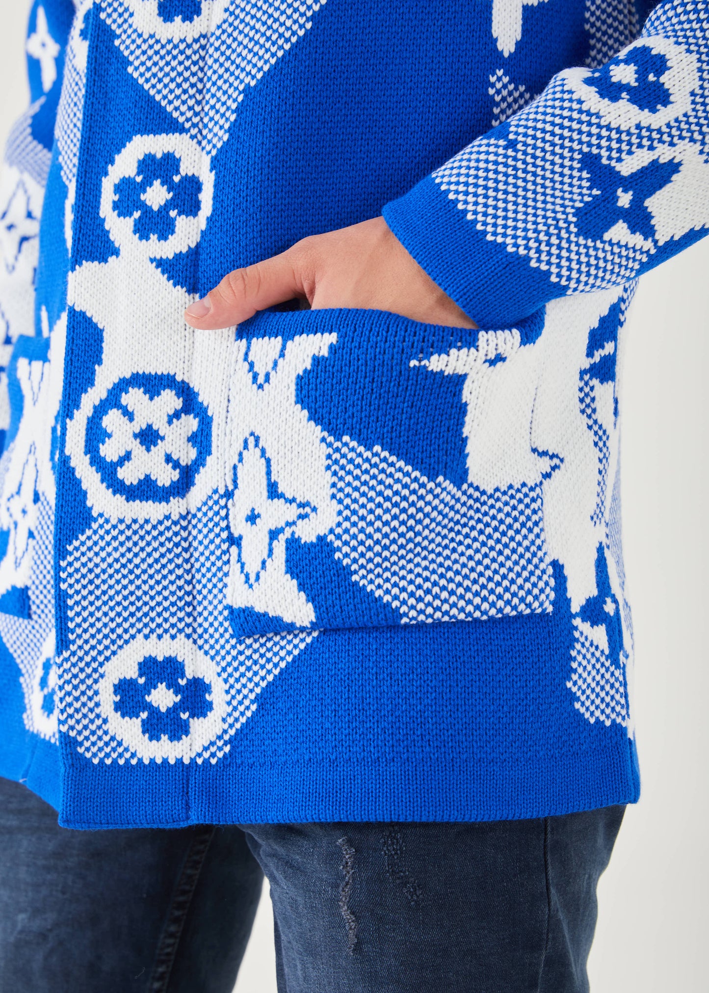 Men's Royal Diamond Long Sweaters | Hoodie