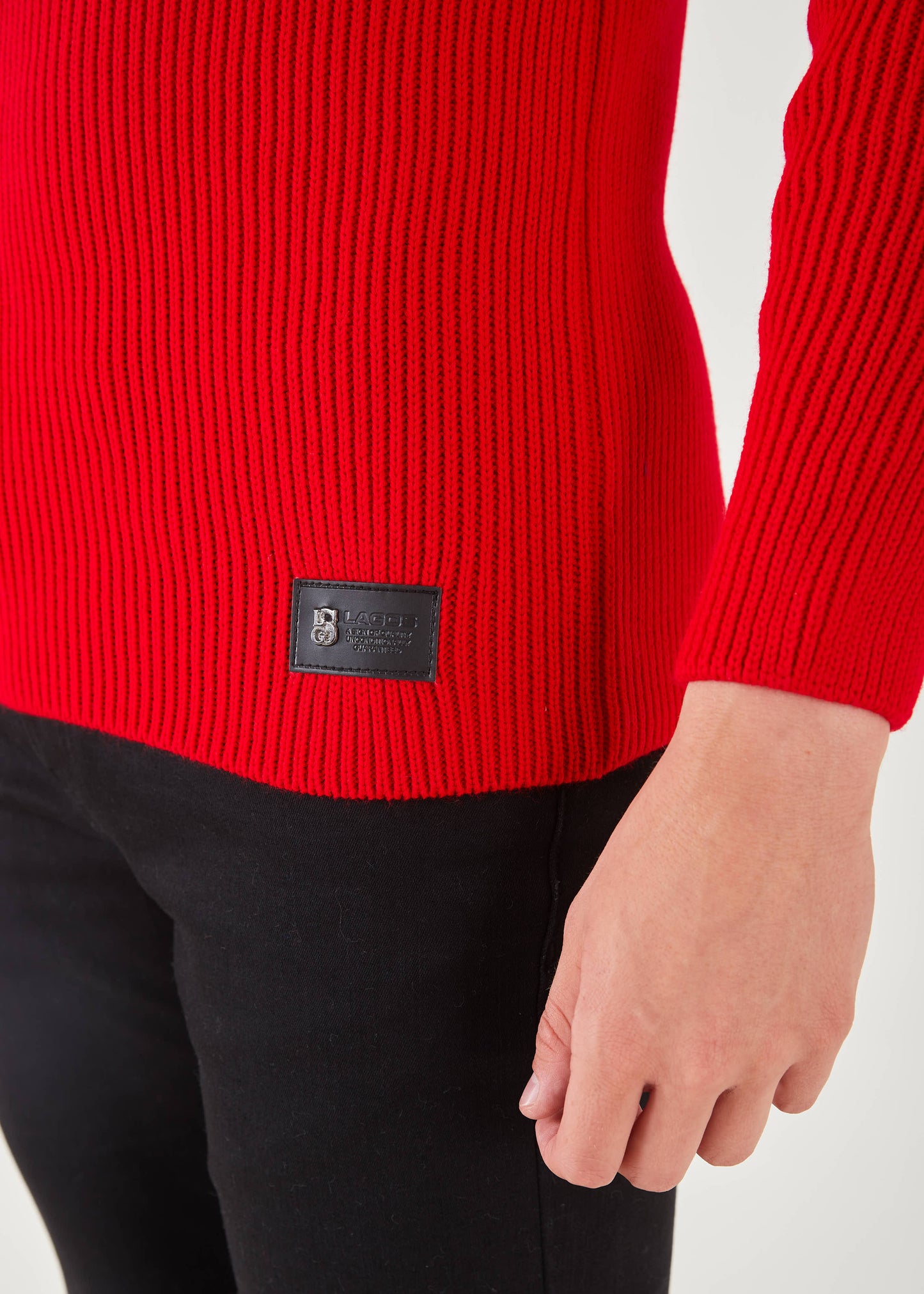 Men's Black & Red Pullover Sweater | Meander Print