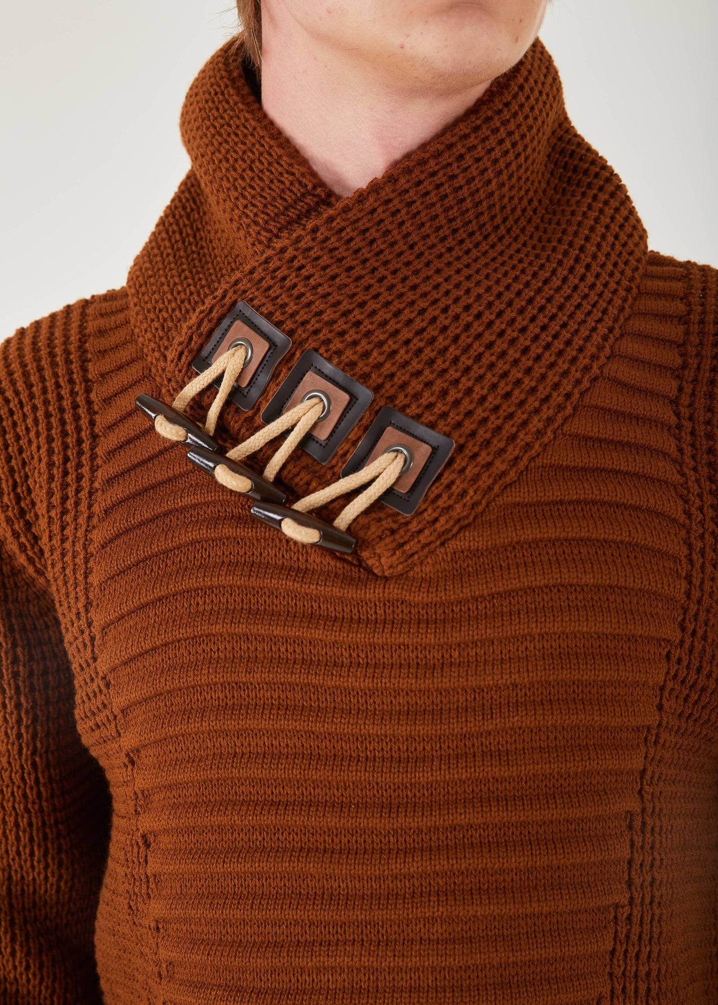 Men's Black Knitted Stripe Pullover Sweater | Solid